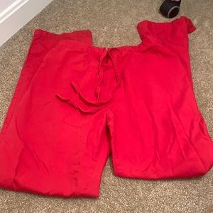 RED SCRUB PANTS USED